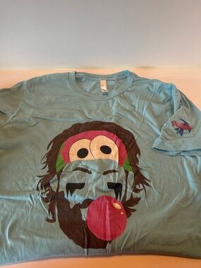 Light Blue Bryce Harper Graphic Short Sleeve Tee with Bubble Gum Motif